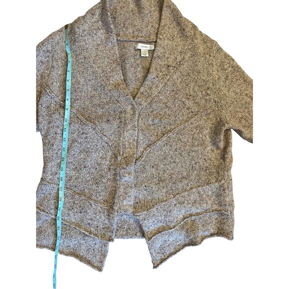 CJ Banks 1X Cardigan Sweater Beige Marled Knit Asymetrical Hem - Picture 4 of 4